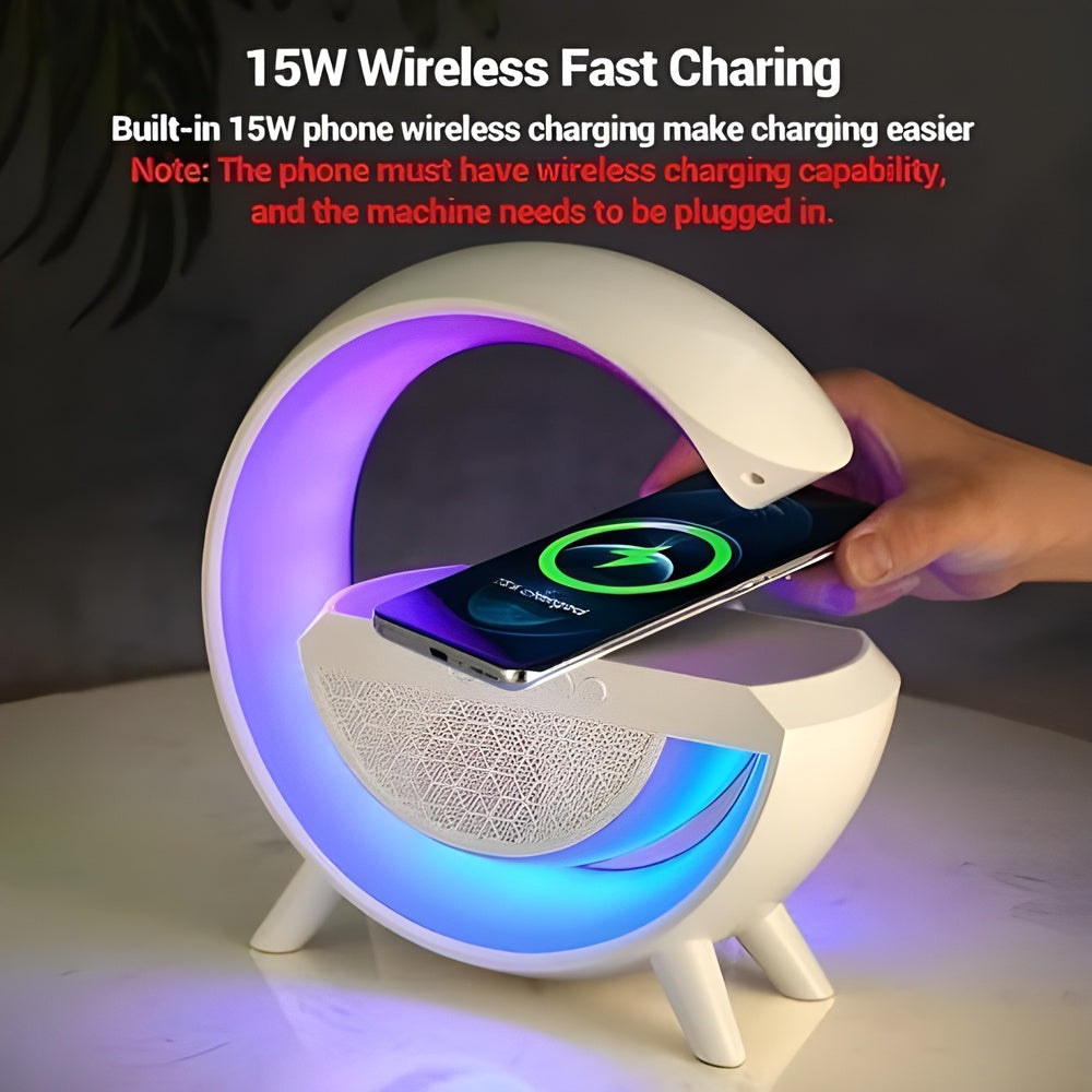 GloChargeSound™ | Wireless Charging Speaker Table Lamp